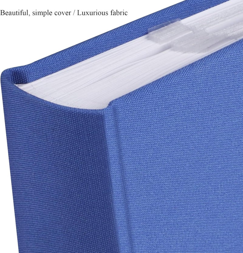 1DOT2 Photo Album with Writing Space 50 Pages 4x6 Photos Hold 200 or 5x7 Pictures Hold 100, Linen Cover Small Photo Book Albums with Memo for Anniversary Wedding Baby (Blue) - Image 3